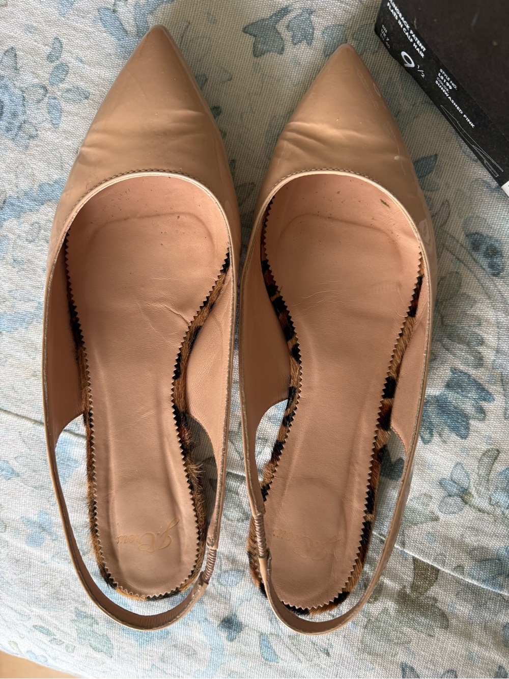 Jcrew Women's Nude Pointed-Toe Slingback Flats size 9.5